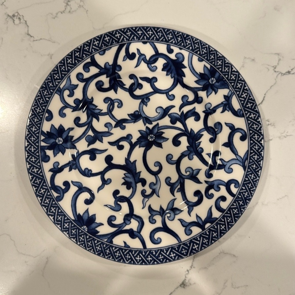 Four salad plates for ninaknitspoems